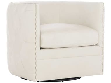 Bernhardt Palazzo Swivel 31&quot; White Leather Accent Chair BH212SLFO