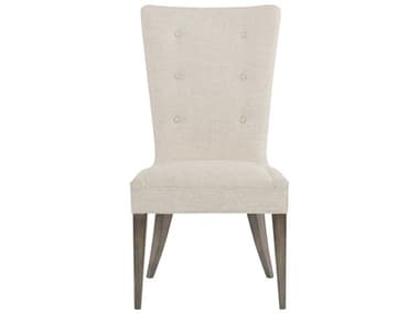 Bernhardt Profile Tufted Solid Wood White Fabric Upholstered Side Dining Chair BH378547