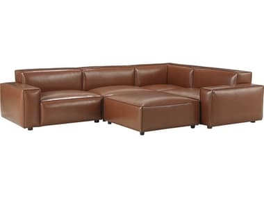 Bobby Berk for A.R.T Furniture Walnut / Camel Five-Piece Sectional Sofa BBB5395495103S5