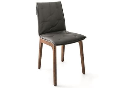 Bontempi Casa Alfa Solid Wood Brown Side Dining Chair BON4055L006L087TR517