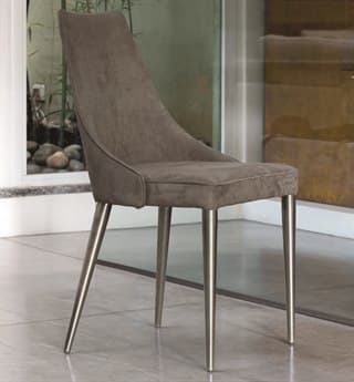 Bontempi Casa Clara Gray Fabric Upholstered Side Dining Chair BON4090M326TN004T