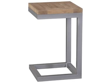 Braxton Culler Alghero 15" Square Wood Teak Gnmetal End Table BXC495171