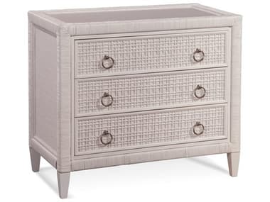 Braxton Culler Naples 36" Wide 3-Drawers White Rattan Accent Chest BXC807042
