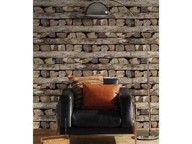 Brewster Home Fashions Advantage Bighorn Brown Logs Wallpaper BHF2774931808