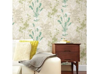 Brewster Home Fashions Advantage Santa Lucia Green Wild Flowers Wallpaper BHF281124573