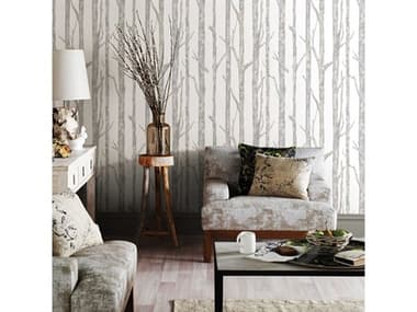 Brewster Home Fashions Advantage Cameron Off-White Trees Wallpaper BHF2811BLW10501