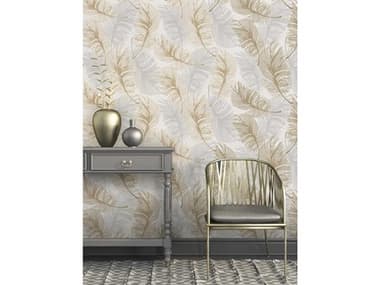 Brewster Home Fashions Advantage Clemente Gold Foil Feather Wallpaper BHF2834M1392