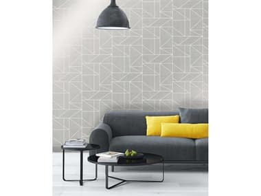Brewster Home Fashions Advantage Malvolio Silver Geometric Wallpaper BHF2836M1381