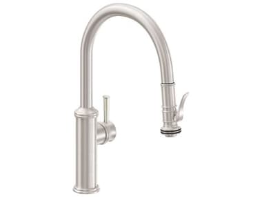 California Faucets Davoli Pull-Down Kitchen Faucet with Squeeze Handle Sprayer - Low Spout CAFK10102SQ