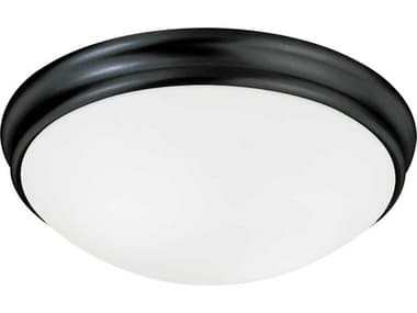 Capital Lighting 3-Light Matte Black Glass Bowl Flush Mount C22034MB