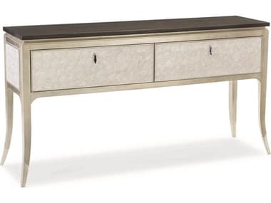 Caracole Classic 64'' Capiz Shell Two Drawer Midnight Maple Soft Silver Leaf Sideboard CACCLA417215