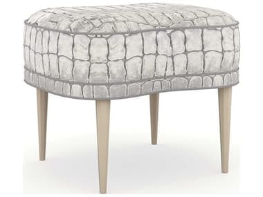 Caracole Classic Soft Silver Leaf Accent Stool CACUPH020051A