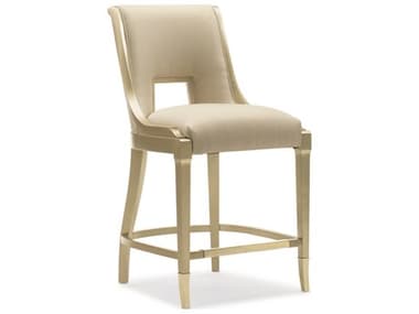 Caracole Classic In Good Taste Fabric Upholstered Gold Bullion Paint Counter Stool CACCLA420315