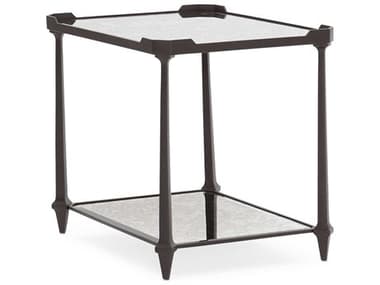 Caracole Classic End All 21" Rectangular Antique Mirror Chocolate Bronze Table CACCLA019417