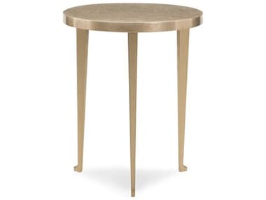 Caracole Classic Honey Bunch 18" Round Golden Blonde Leaf Shimmer End Table CACCLA4184011