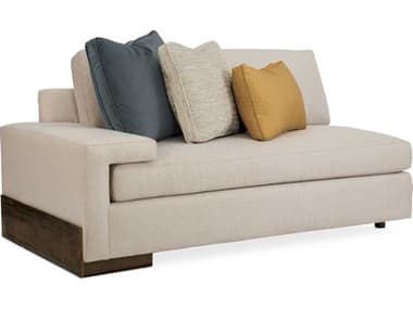 Caracole Classic I'm Shelf-Ish 66" Left Arm Facing Smoked Sable Beige Fabric Upholstered Loveseat CACM090018LS1A