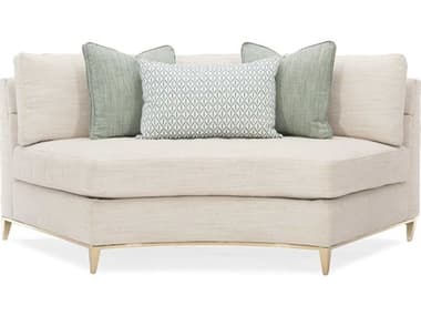 Caracole Classic 75" Soft Neutrals Whisper Of Gold White Fabric Upholstered Modular CACUPH419WE2A