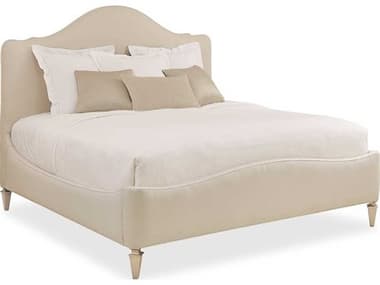 Caracole Classic Night in Paris Beige Sparkling Agent Upholstered King Panel Bed CACCLA017125