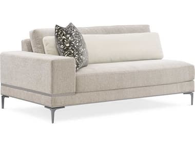 Caracole Modern Expressions Repetition Left Arm Facing 72" London Fog Gray Fabric Upholstered Loveseat CACM120420LL1A