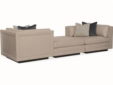 Caracole Fusion Plinth Base Modern Tete a 114" Wide Fabric Upholstered Sectional Sofa CAMM050017SEC3A