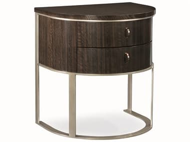 Caracole Streamline Aged Bourbon With Smoked Brass 2 Drawers Nightstand CAMM023417063