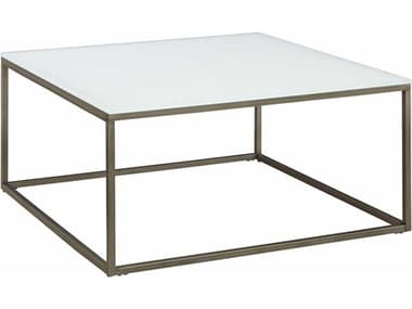 Palliser Case Goods Julien 36&quot; Square Frosted Glass &amp; Natural Steel Coffee Table CX836065GLF065