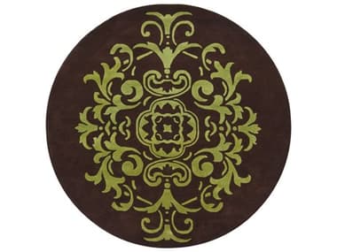 Chandra Venetian Brown / Green Round Area Rug CDVEN6003ROU