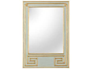 Chelsea House Greek Hall Antique Mint Green with Gold Leaf 32''W x 46''H Rectangular Wall Mirror CH383293