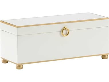 Chelsea House Cream / Gold Polished Brass Jewelry Box CH384769