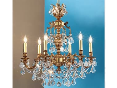 Classic Lighting Chateau Imperial 25&quot; Wide 6-Light French Gold Crystal Candelabra Chandelier C857386FG
