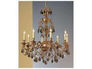 Classic Lighting Chateau Imperial 27" Wide 8-Light French Gold Crystal Candelabra Chandelier C857388FGCP