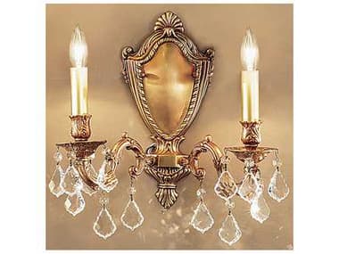 Classic Lighting Chateau 15&quot; Tall 2-Light Gold Crystal Wall Sconce C857372FGCP