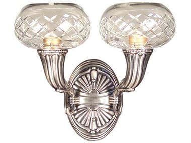 Classic Lighting Chatham 12" Tall 2-Light Millennium Silver Glass Wall Sconce C857322MS