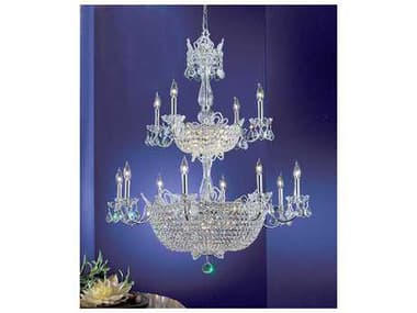 Classic Lighting Crown Jewels 36" Wide 3-Light Chrome Crystal Candelabra Tiered Chandelier C869789CHCP