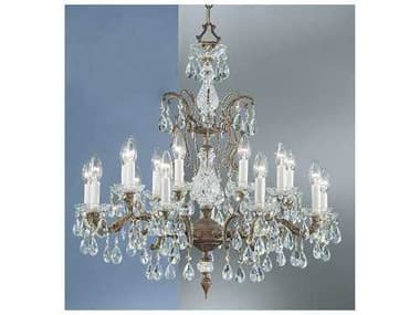 Classic Lighting Madrid 30&quot; Wide 18-Light-Light Roman Bronze Crystal Candelabra Chandelier C85538RBC