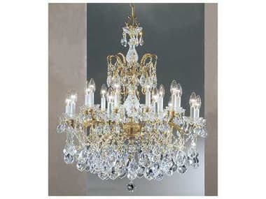 Classic Lighting Madrid 30" Wide 18-Light-Light Bronze Crystal Candelabra Chandelier C85548OWBC