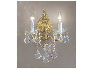 Classic Lighting Madrid 4" Tall 2-Light Bronze Crystal Wall Sconce C85542OWBC