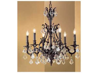 Classic Lighting Majestic 25" Wide 6-Light Bronze Crystal Candelabra Chandelier C857346AGBCP