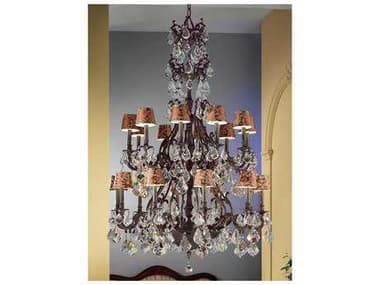 Classic Lighting Majestic 44" Wide 20-Light Aged Bronze Crystal Candelabra Empire Chandelier C857340AGBCPBG