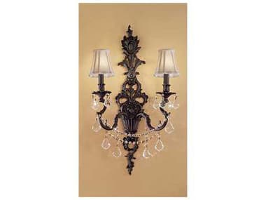 Classic Lighting Majestic 29" Tall 2-Light Bronze Crystal Wall Sconce C857352AGBCP