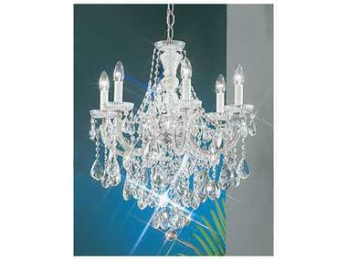 Classic Lighting Maria Theresa 22" Wide 6-Light Chrome Crystal Candelabra Chandelier C88121CHC