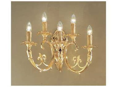 Classic Lighting Princeton 13&quot; Tall 5-Light Gold Crystal Wall Sconce C85705G