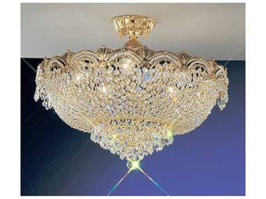 Classic Lighting Regency Ii 21&quot; 5-Light Gold Crystal Semi Flush Mount C81857GCP