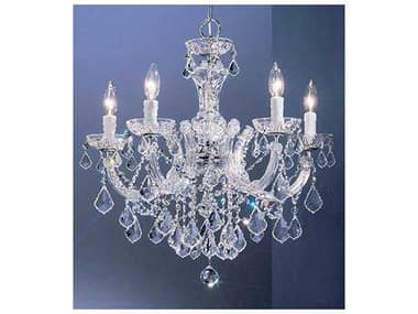 Classic Lighting Rialto Traditional 22&quot; Wide 5-Light Chrome Crystal Candelabra Chandelier C88345CHCP
