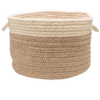 Colonial Mills Chunky Natural Wool Dipped Beige & Natural Round Basket CICN11BKTROU