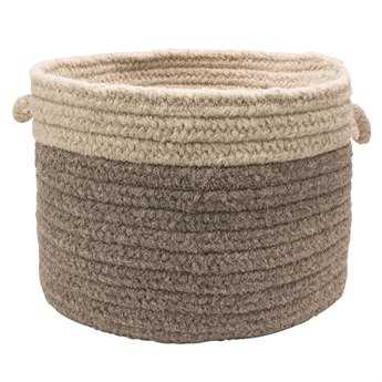 Colonial Mills Chunky Natural Wool Dipped Dark Gray & Light Gray Round Basket CICN21BKTROU