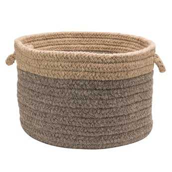 Colonial Mills Chunky Natural Wool Dipped Dark Gray & Beige Round Basket CICN31BKTROU