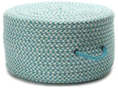 Colonial Mills Houndstooth Turquoise / White 20'' Wide Round Pouf CIUF57PFROU
