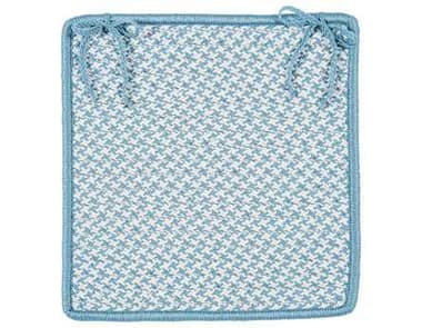 Colonial Mills Outdoor Houndstooth Tweed Sea Blue Chair Pad CIOT56CPD
