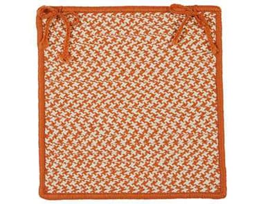 Colonial Mills Outdoor Houndstooth Tweed Orange Chair Pad (Set of 4) CIOT19CPDS4